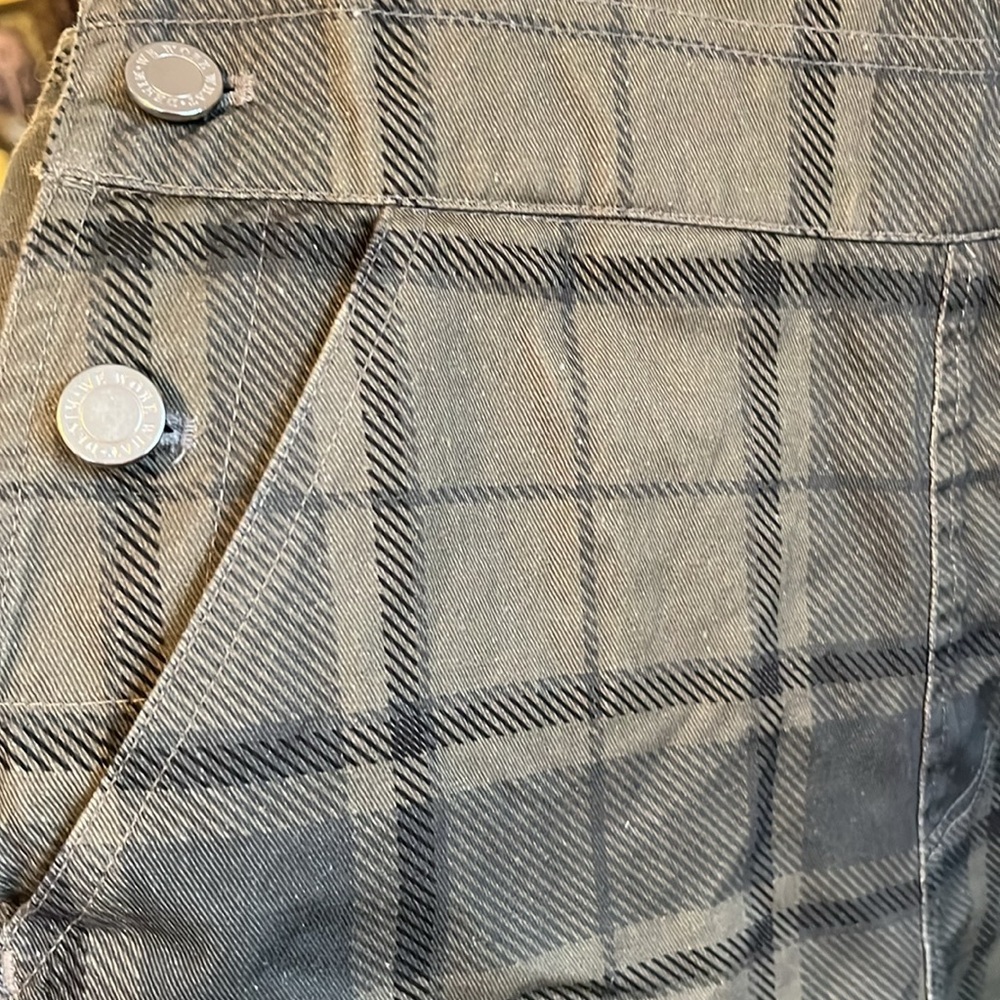 Weworewhat Danielle Bernstein Basic Green Plaid Overalls Size XS - Picture 5 of 12